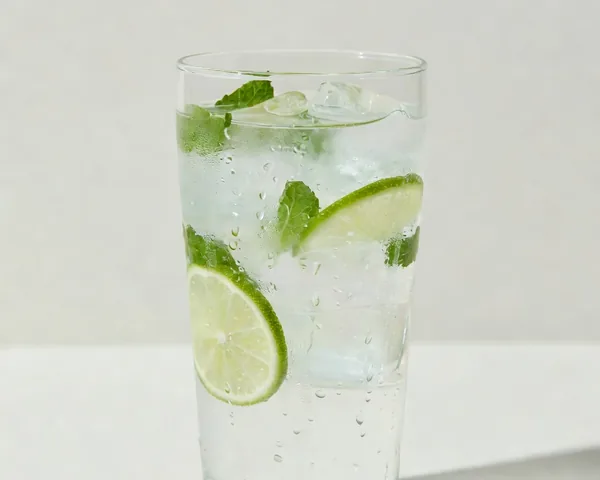 Erfrischende Clear-Protein-Limonade mit Eis und Limette