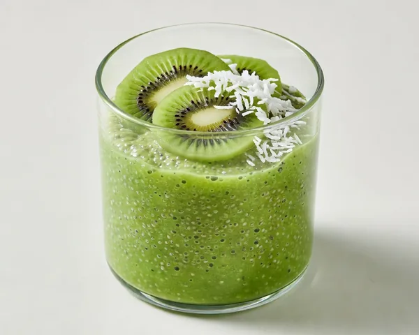 Matcha-Chia-Protein-Pudding mit Kiwi