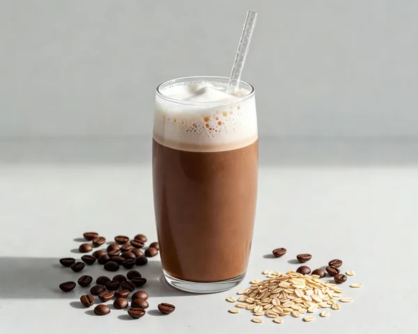 Iced-Coffee-Protein-Shake mit Schaum
