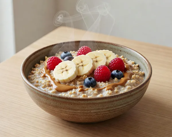Warmes Protein-Porridge mit Banane und Nussmus